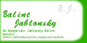 balint jablonsky business card